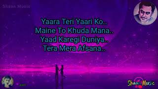 Tere Jaisa Yaar Kahan Karaoke_Kishore Kumar_Yaarana