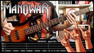 MANOWAR - Die for metal 🤘 (bass cover w/ Tabs & lyrics)