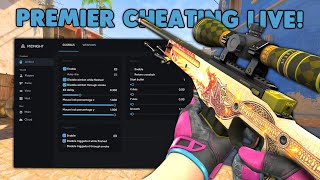 CS2 Cheating in PREMIER LIVE! | !video