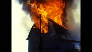 Utica Nebraska , Cool old Ladder truck and tankers, elevator practice fire.