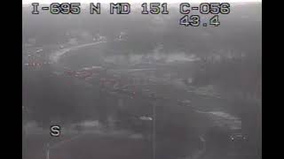 I-695 N Of MD 151 Traffic Camera 2/12/2026 4:55 PM - 7:03 PM (Sunny - Night)
