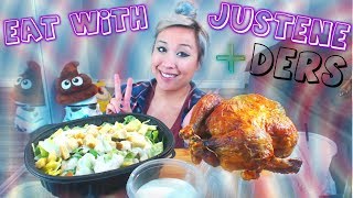Rotisserie Chicken & Caesar Salad (new GIVEAWAY rules!) | mukbang