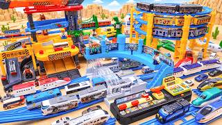 Plarail Shinkansen ☆ GOGO High-Speed ​​Departure Station, Construction Crane Tower, Railway Track