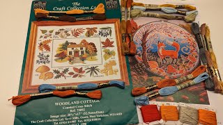 FLOSSTUBE #84 New Autumn WIPs. Vintage kit review. Cross stitching