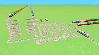 💝EIGHT TRAIN CROSSIN CIRCLE SNAKE ZIG ZAG CURVED💞TRUN RAILROAD RAILWORK BEANG DRIVE 