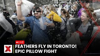 LIVE : Toronto's Giant Pillow Fight! Laughter, feathers & fun at Nathan Phillips Square| NewsX World