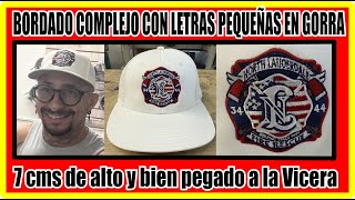 How to embroider caps with large logos and small letters, step by step, techniques, needles and i...