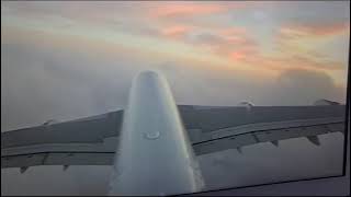 Airbus A380-800 Beautiful Foggy Rainy Take off  #aviation#Schiphol #planespotting #airbusa380 #foru 