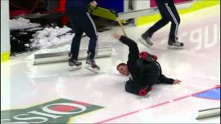 Guy Falls On The Ice | Responds Like A Champ
