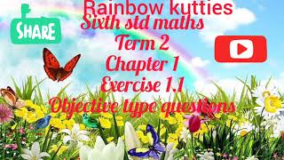 T.N Samacheer Maths class 6 Term 2 Chapter 1 Numbers latest(2020-21)Exercise 1.1 Objective type ques