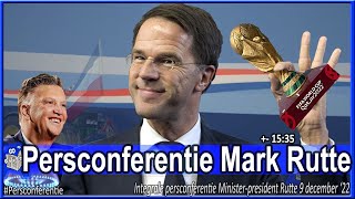 [Terugkijken] Persconferentie premier Mark Rutte over de Ministerraad - 9 december 2022