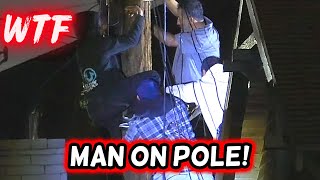 LIVE BREAKING: Police Standoff After Shots Fired + Man on Light Pole in South LA