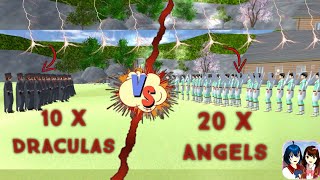 Draculas 🧛🧛‍♀️VS Angles🪽👼//Battle 😱//Sakura school simulator 