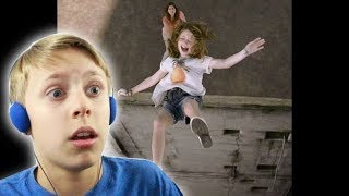 girl jumps off a roof, and this happens...