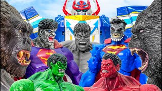 Power Rangers & KING KONG & Red Hulk Green Hulk In Action! Toys Pretend Play Full Weekend Episode