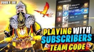 Free Fire Live💎💎💎Team Code ❤‍🔥❤‍🔥❤‍🔥PLAY WITH SUBSCRIBERS
