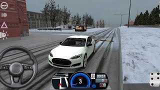 Tesla game play in snow|school driving simulator 2020|Tech Kunal