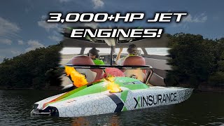 Cleetus takes us for a rip in a 3,000hp JET TUBINE powerboat!