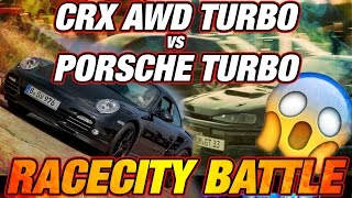 CRX AWD Turbo vs Porsche TURBO 997 AWD FINAL RACE  Drag Race | RaceCity Battles