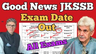 Exam dates OUT, JKSSB Exam Calendar 2026
