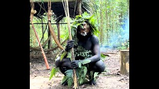 Matis whipping ritual by the spirits of the forest