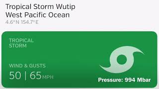 ‪Tropical Storm Wutip Intensifies