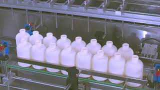 Lotion bottles filling capping labeling line