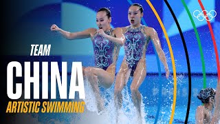 China’s free routine ignites the stage! 🪄 Paris 2024 Olympics - Artistic Swimming | Music Monday