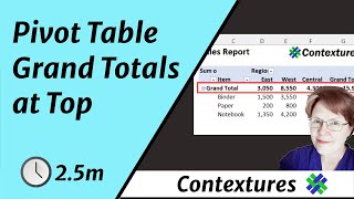 Show Excel Pivot Table Grand Total at Top with this Trick