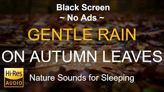 Black Screen | Rain on Autumn Leaves, Rain Sound Sleep in Minutes | Rain White Noise | Hi-Res audio