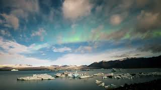 Aurora Borealis 2022 Iceland Jökulsárlón - Glacier Lagoon 4k