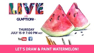 Let's Draw and Paint Watermelon! -- Real-Time Tutorial