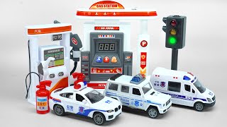 Ultimate Toys Collection, Satisfying Unboxing Police Car Toys⛽ & Gas Station Playset