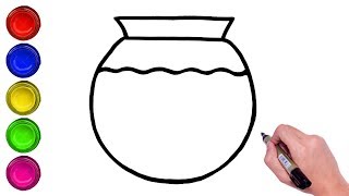 HOW TO DRAW FISH TANK EASILY, STEP BY STEP | EASY DRAWING OF FISH TANK | FISH TANK DRAWING FOR KIDS