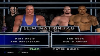 WWE SmackDown! HCTP - KurtAngle,TheUndertaker VS TheRock,SteveAustin (ELIMINATION TAG)
