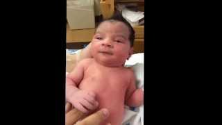 Isabella in the hospital first born.