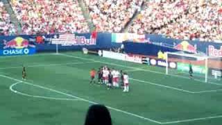 David Beckham takes a Free Kick