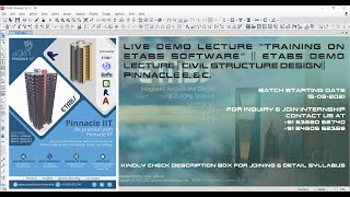 Live Demo Lecture "Training on ETABS Software" || ETABS DEMO LECTURE || PINNNACLEIIT DECEMBER DEMO.