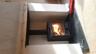 Fireline 5kw Wide Stove Installation of Fireplace and Insulated Flue System