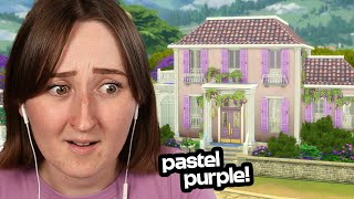 building an ALL PURPLE mansion in the sims