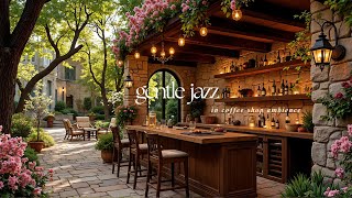 Stress Relief with Cozy Outdoor Jazz Ambience | Gentle Jazz Music in Outdoor Coffee Shop for Calm