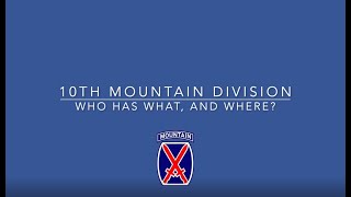 10th Mountain Division: Who Has What, and Where? (April 27, 2021)