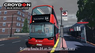 Croydon Roblox | Driving the NEW Vision Zero Electroliner on Route 64 to Thornton Heath!