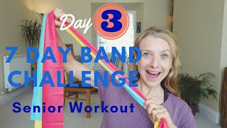 Day 3 of 7 Day Senior TheraBand Workout Challenge (Chair Based 10 min Exercise)