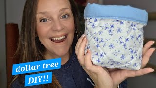 DOLLAR TREE DIY day!! 🥳🎉 Let's make beginner friendly quilted fabric baskets for gifting 🎁 