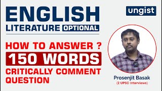 Answer Writing in UPSC English Literature Optional | 150-Word ‘Critically Comment’ Explained