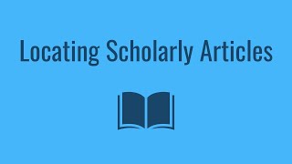 Locating Scholarly Articles