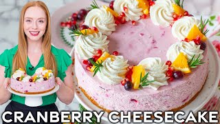 No-Bake Cranberry Orange Cheesecake - Perfect for the holidays!