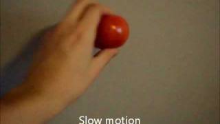 How to touch wall with tomato + slow-motion - How To Do Anything TV video