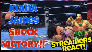 Streamers React! Kiana James shock victory for #eliminationchamber qualifiers! #wwe #wrestling